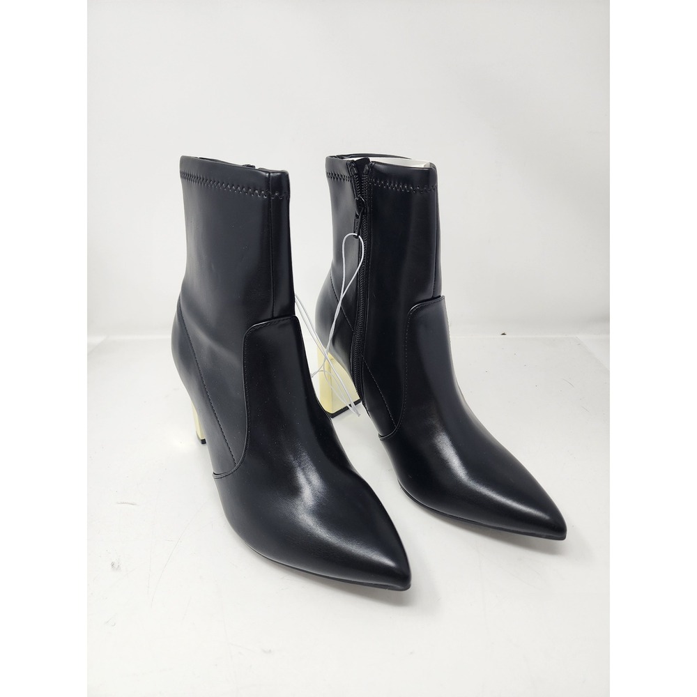 A New Day Womens Sienna Pointed Toe Ankle Boots Black Poly Blend Size 8